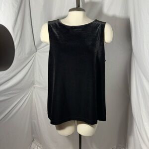 CHICOS Travelers Collection Black Velvet Sleeveless Stretch Tank Top 2 (L/XL)